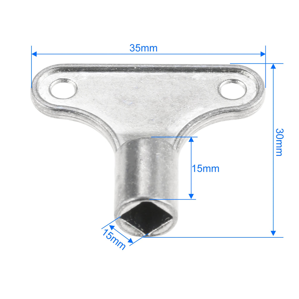 2pcs Zinc Alloy Radiator Vent Key 5mm Square Socket Heating Bleeding Exhaust Valve Tool for Standard Heaters Oasis Select 2pcs 35x30mm