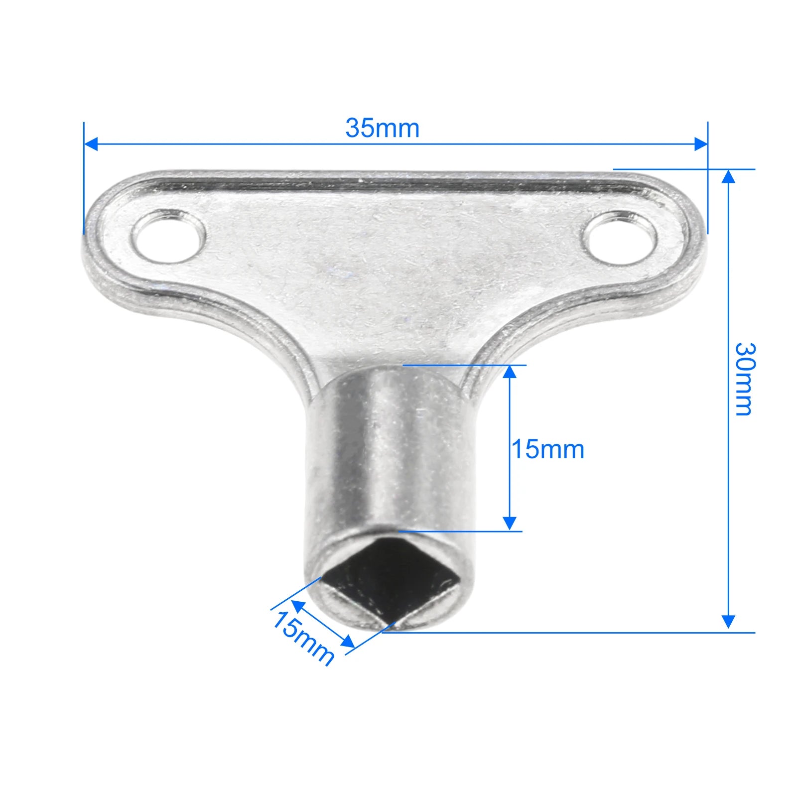 2pcs Zinc Alloy Radiator Vent Key 5mm Square Socket Heating Bleeding Exhaust Valve Tool for Standard Heaters Oasis Select 2pcs 35x30mm