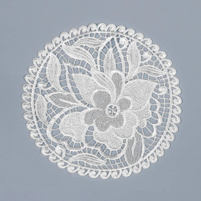 20cm Cotton Crochet Table Placemat French Embroidered Lace Coaster Cloth Coffee Mug Dining Mat Pad Wedding Banquet Home Decor Oasis Select Style 7