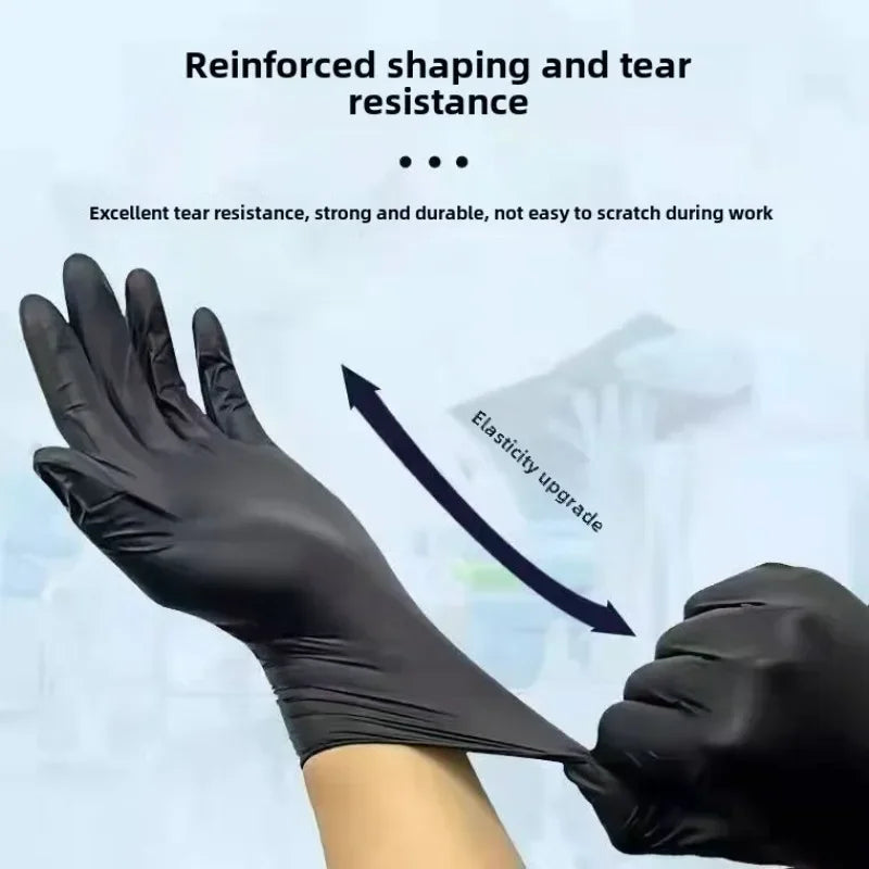 Black Disposable Nitrile Gloves Latex & Powder Free for Tattooing Manicures Salon Cleaning Disposable Apparel Oasis Select