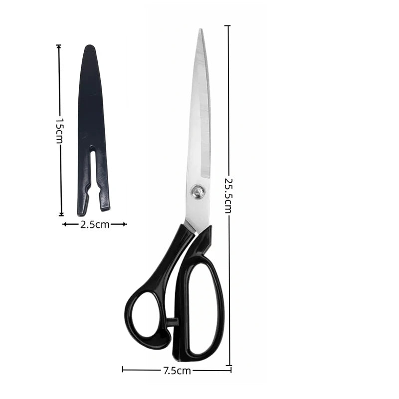1Pc Fabric Scissors Professional 10/8 inch Heavy Duty Scissors for Leather Sewing shears for Tailoring Industrial Tailor Shears Oasis Select 10 inch Pro Silvery