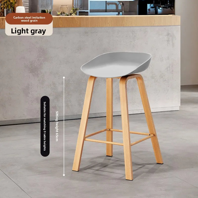 Nordic Bar Chair Modern Simple Bar Chair Wrought Iron Fashion Creative Restaurant High Stool Household Stool Front Desk Chair Oasis Select Q grey 65 2 pieces 1