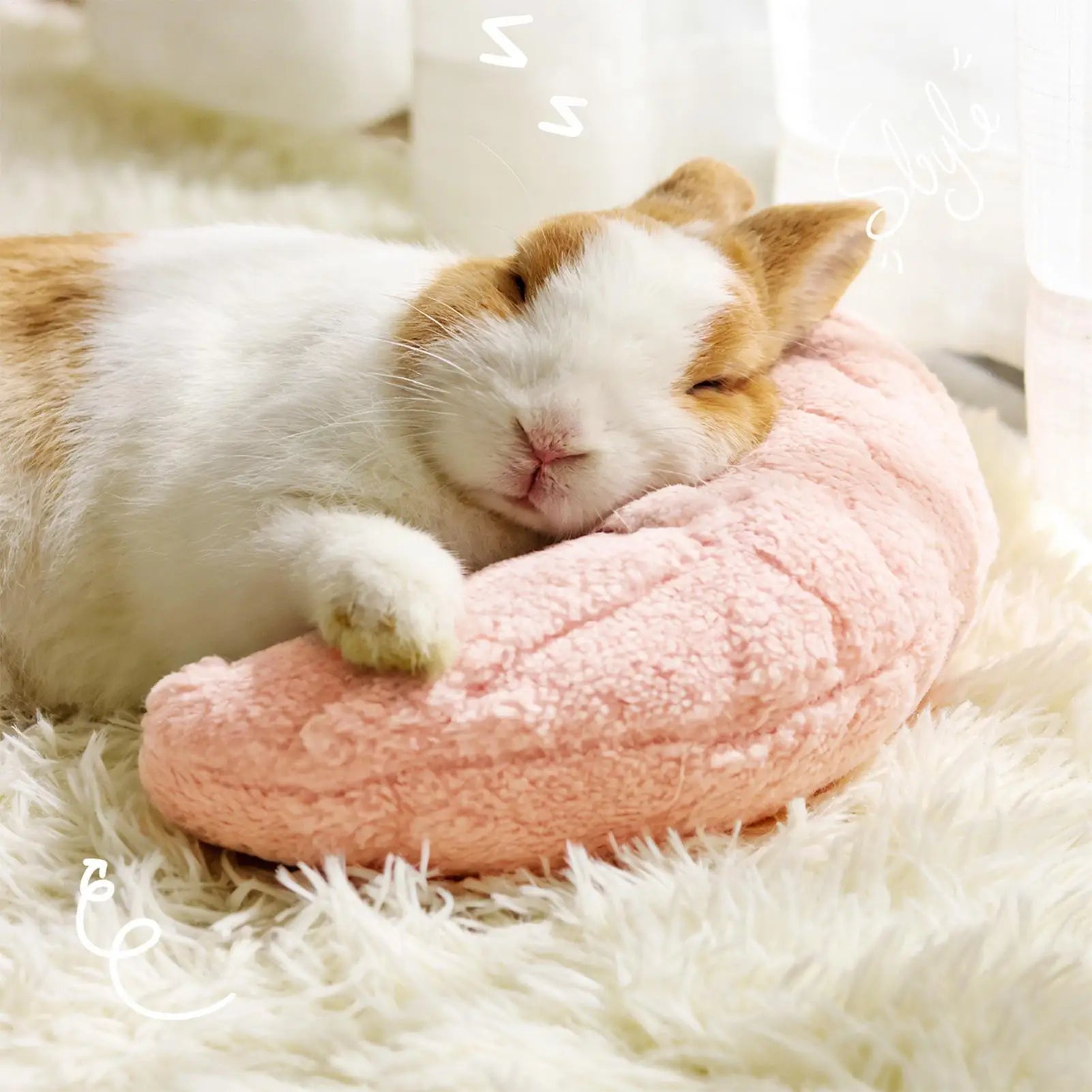 Pet Neck Pillow Moon Shape Plush Soft Bedding Pillow For Small Animal Hamster Ferret Bunny Cage Sleeping Pet Supplies Oasis Select