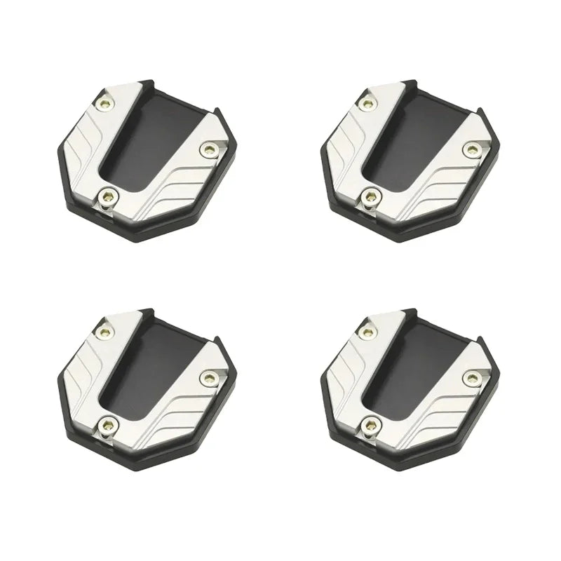 1/2/4pcs Universal Bicycle Foot Extension Kickstand Accessories Motorcycle Side Stand Cover Aluminum Alloy Motorcycle Stands Pad Oasis Select Silver-4pcs