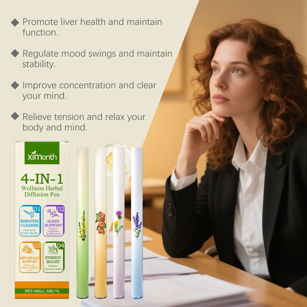 XIMONTH Relieving Body Fatigue Herbal Care Stick Relaxing Senses Enhancing Energy Long-Lasting Refreshing Effect Lung Clean Pen Oasis Select