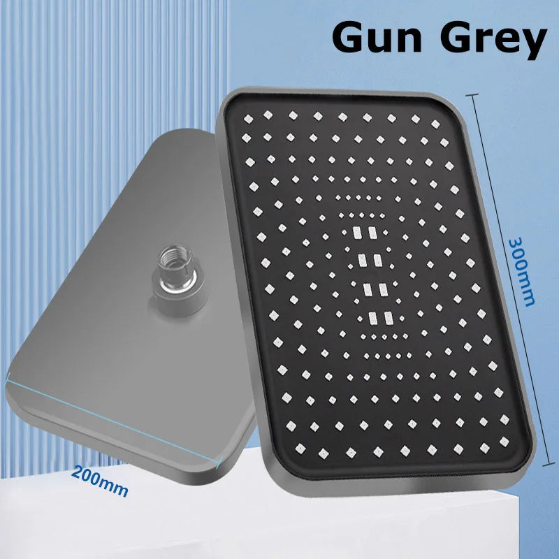12" Square Rainfall Shower Head | 360° Adjustable Water Saving