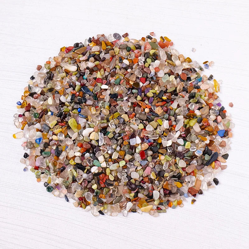 50/100g Natural Stone Crystal Chips Stone 3-12mm Irregular Gemstones Healing Crystal Loose Rocks Bead for Crafts, Vases Filler Oasis Select 3-5mm 100g