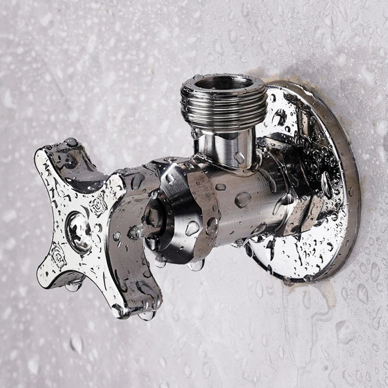 Thickened Triangle Valve 304 Stainless Steel 1/2 "bathroom Quick Opening Triangle Valve Faucet Large Flow Cold and Hot Water Oasis Select