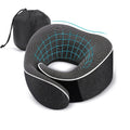 Memory Foam Travel Neck Pillow U-shaped Pillow Snail Style Travel Neck Support Portable Adjustable Soft Noon Break Sleep Pillows Oasis Select black