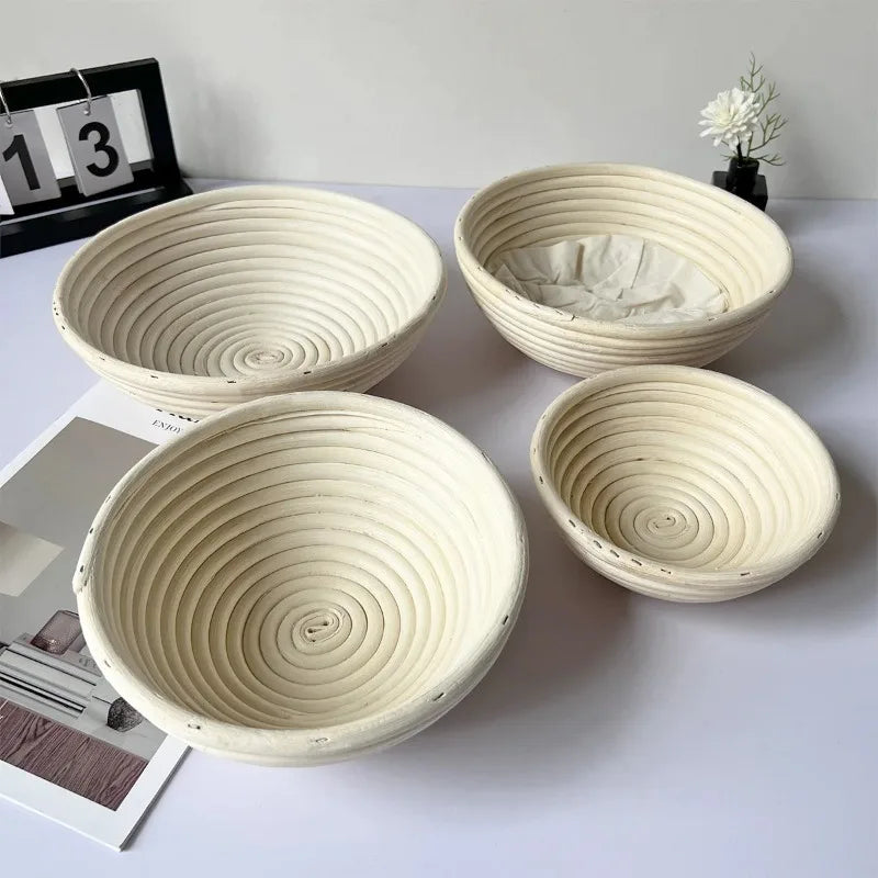 European Rattan Fermentation Bowl Woven Bread Proofing Basket Household Baking Tool for Dough Rising Use Oasis Select
