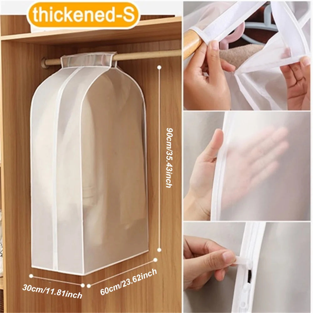 Clothing Dust Cover Transparent Dress Garment Dust Cover Storage Bag Case Organizer Wardrobe Clothing Hanging Dust Proof Bag Oasis Select S