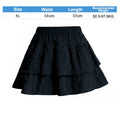Fashion High Waist Lolita Shorts Skirt Kawaii Elastic Ruffle Skirt All-match Y2K Pleated Skirt for Women Girls Oasis Select Black-XL XL