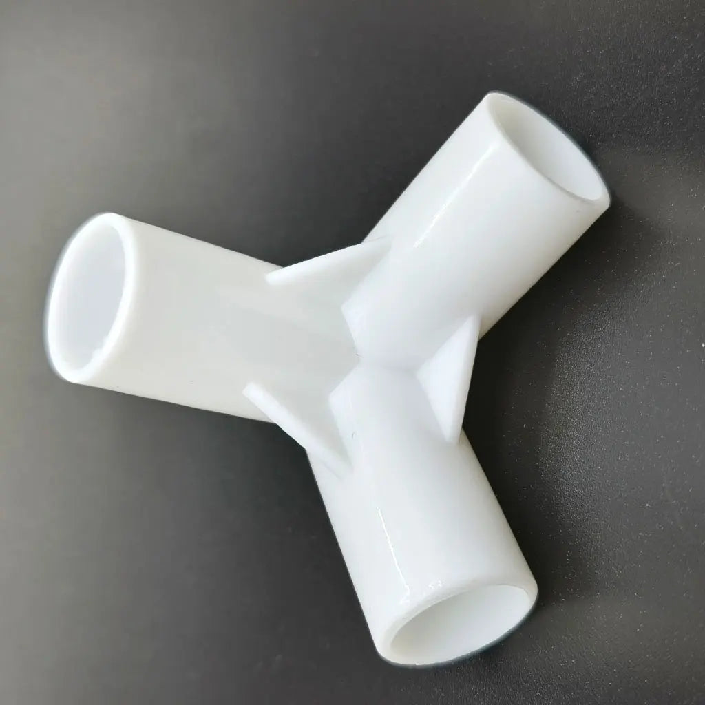 3 way White PVC Tent Feet Corner Center Connector Pipe PVC Straight Elbow Tee Connector Plastic Joint DIY Wardrobe Tent Fittings Oasis Select