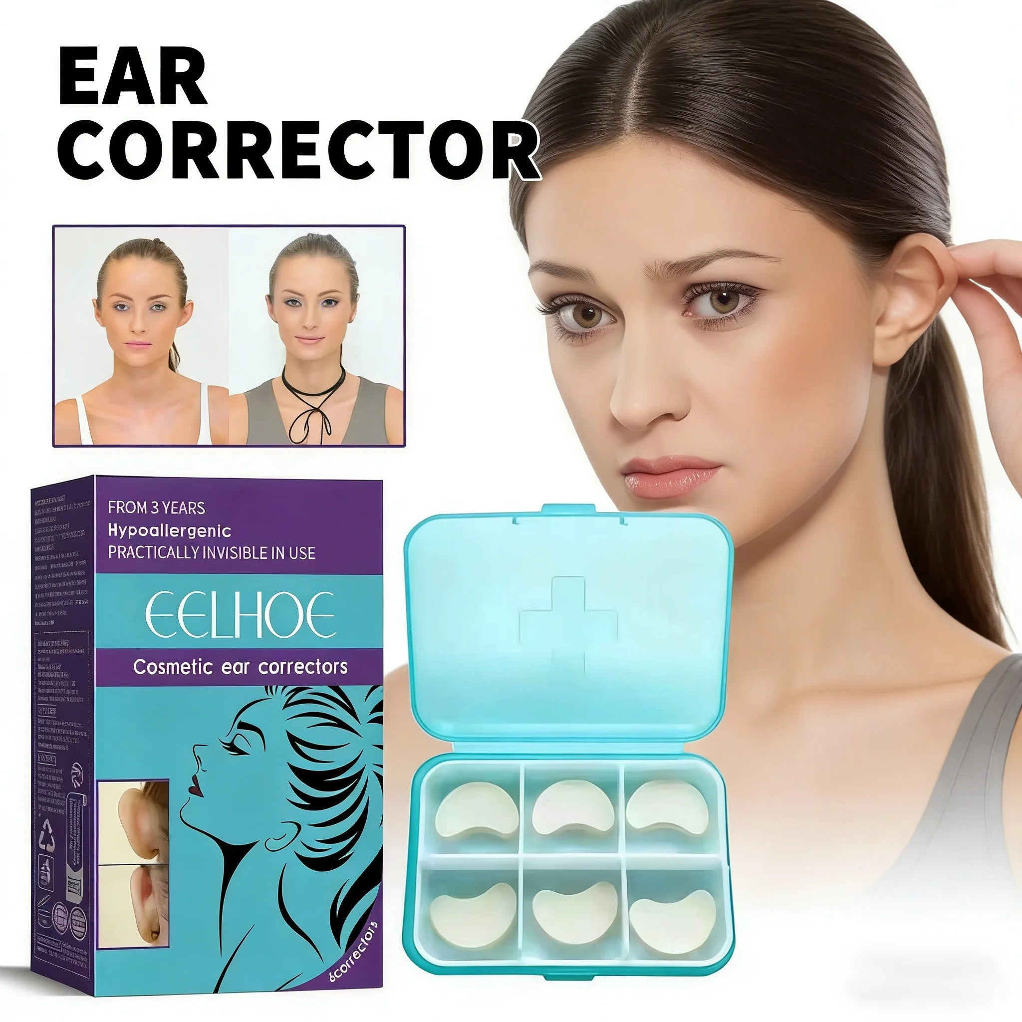 EELHOE Ear Corrector Stickers – Protruding Ear Fix, 6pcs Ear Corrector Stickers Oasis Select