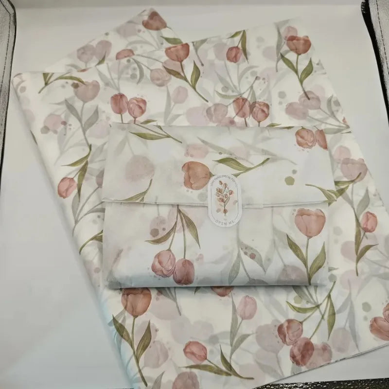 Tulip Floral Printed Wrapping Sheet Delicate Decorative Paper For Gift Packing Holiday Surprise Arrangement And Handmade Styling Oasis Select