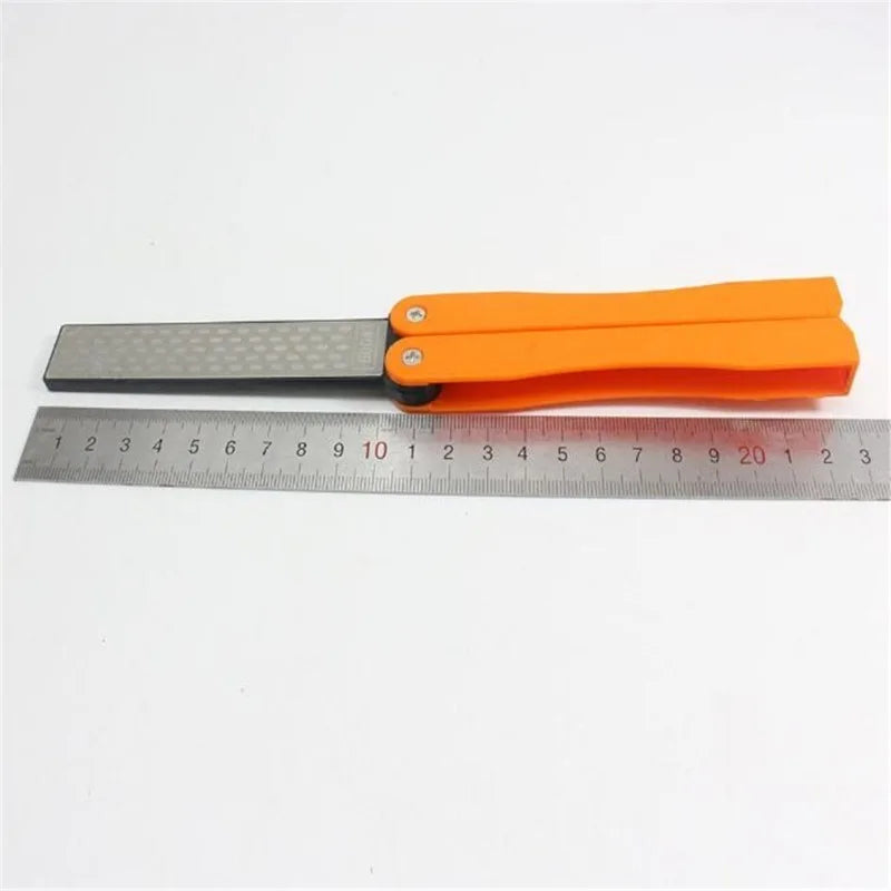 1PCS Portable Folding Pocket Knife Sharpener with Double Sided Diamond Sharpening Stone for Outdoor Use Oasis Select