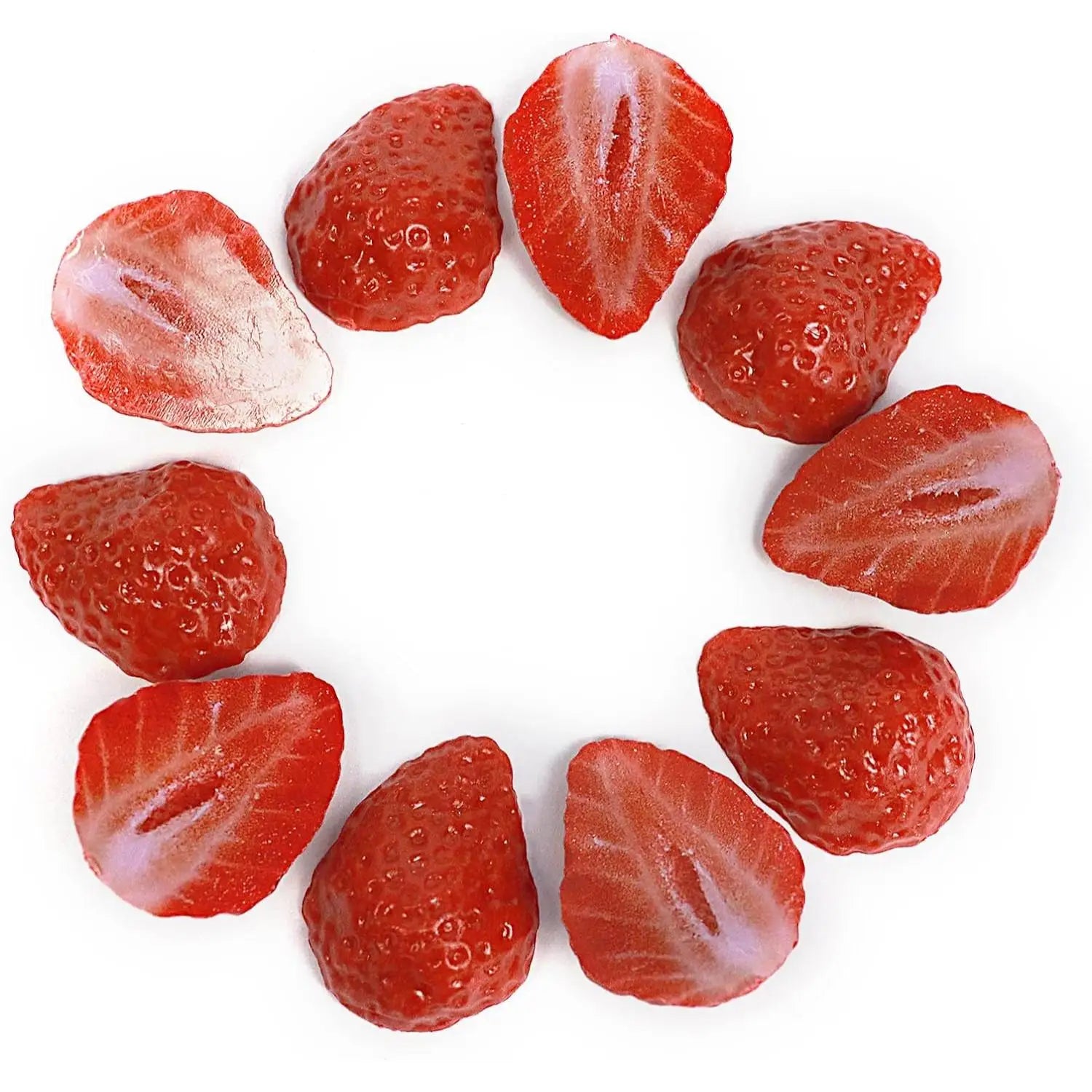 Artificial strawberry petals, fruit decorations, party, table and vase filling, photography props (10 petals) Oasis Select Red S