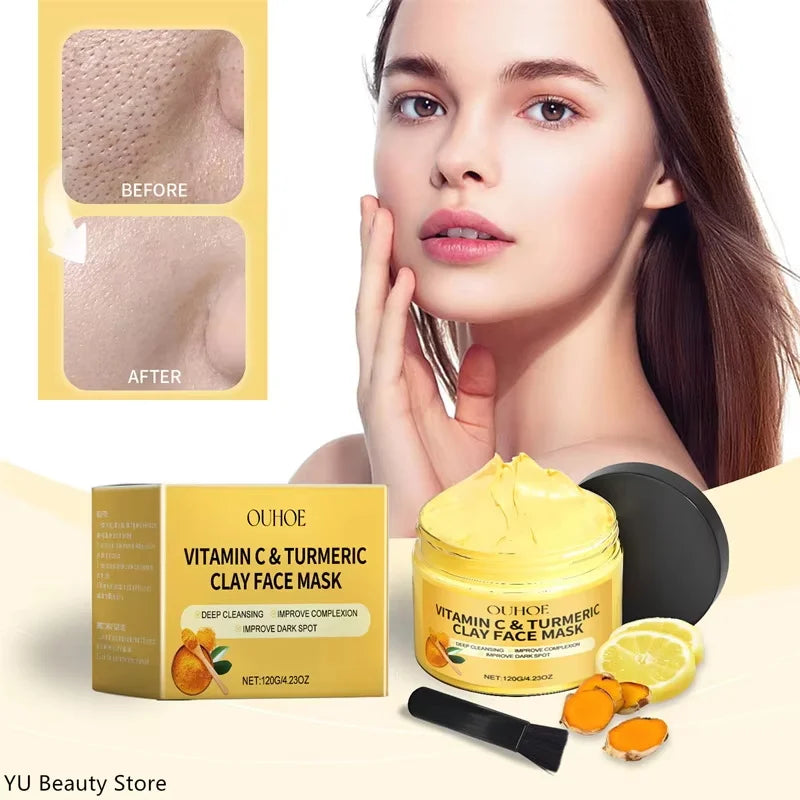 Vitamin C Exfoliating Facial Mask Shrink Pore Brightening Turmeric Exfoliating Facial Mask Improve Pore Deep Cleaning Facialmask Oasis Select