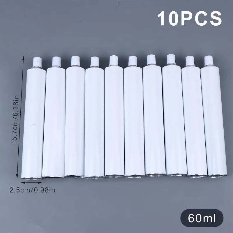 10 Pcs Empty Aluminum Paint Tubes 30/60/100 Ml Paint Tubes For Storing Paint Acrylic Watercolors Gouaches Oils And Making Paint Oasis Select A2