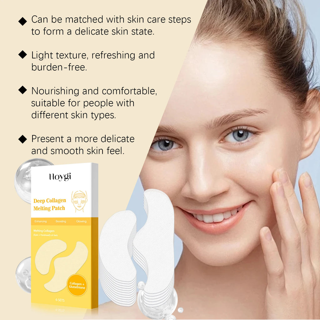 Collagen Protein Water Soluble Patches for Forehead Eye Area Absorbable Elasticity Firming Moisturizing Essence Patch Face Care Oasis Select