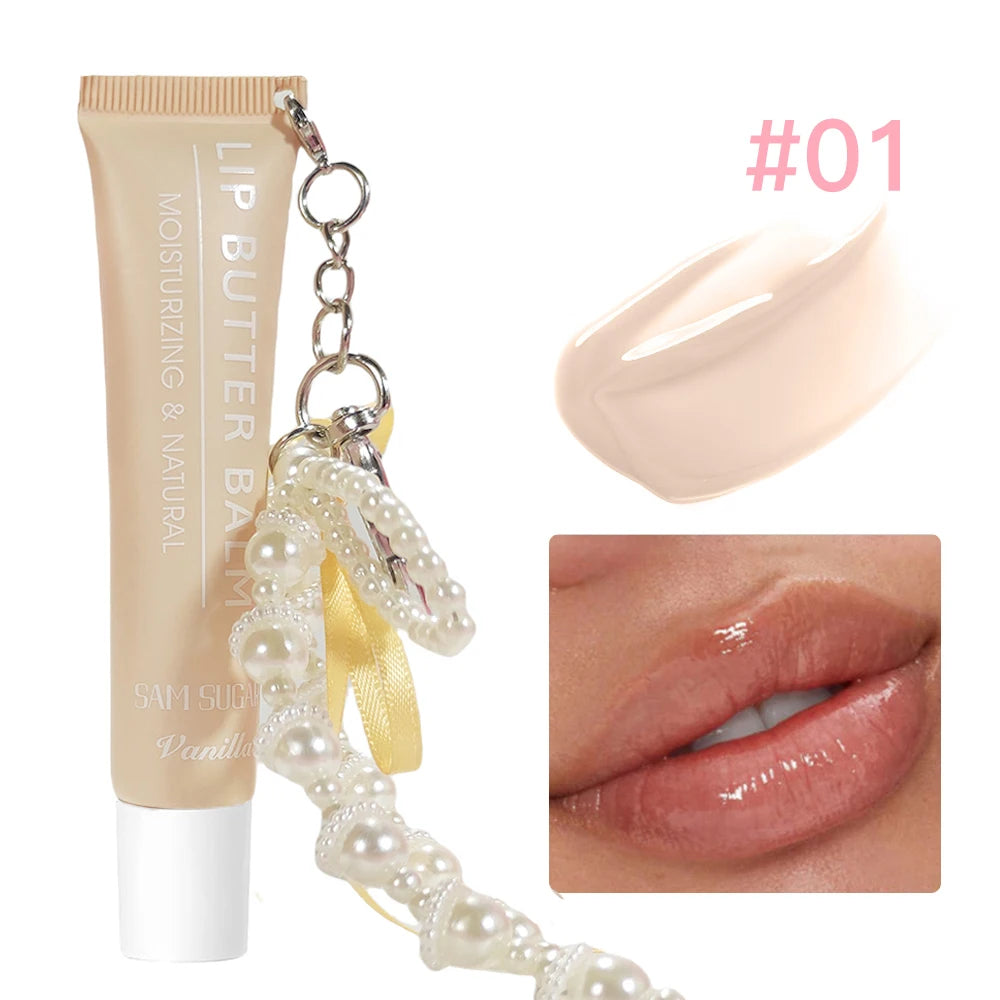 SAM SUGAR Pearl Chain Lip Butter Balm Mirror Gloss | 5 Shades