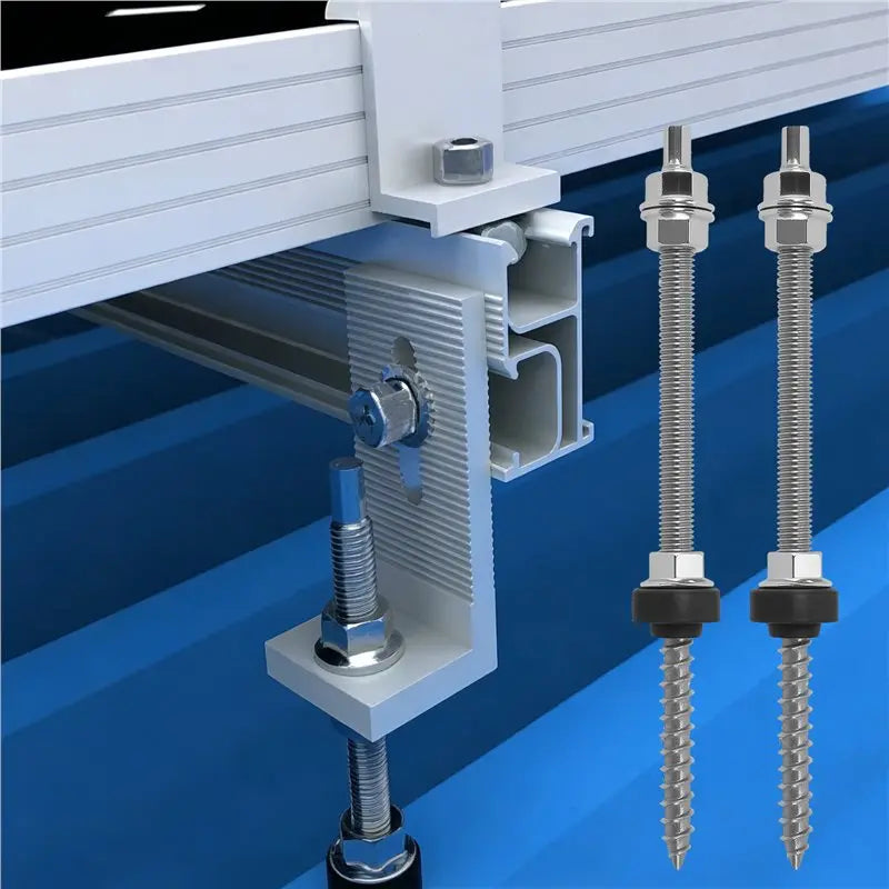 LIKE WISH Hanger Bolts M10 X 200 Mm, Pre-Assembled, V2A, Height-Adjustable, For Photovoltaic Solar Mounting Roofs, 8 Pack Oasis Select