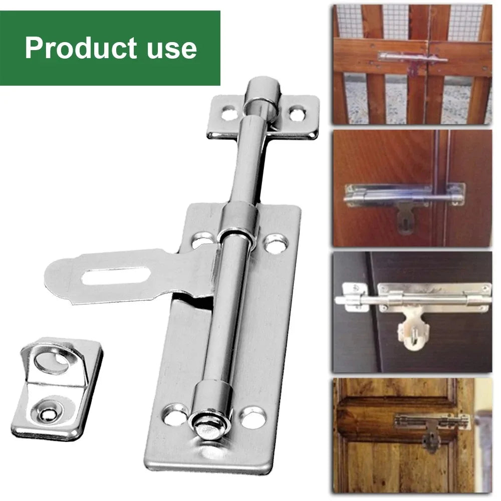 4 Inch Hardware Door Lock Stainless Steel Barrel Bolt Latch Padlock Clasp Set Brushed For Locking Door Window Drawer Cupboard Oasis Select