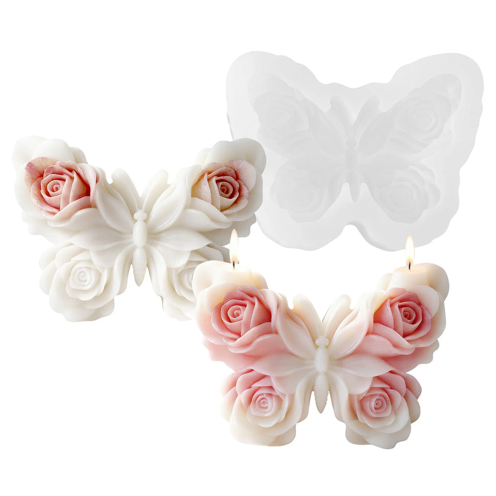 Flower Butterfly Silicone Molds for Baking DIY Epoxy Resin Crafts Hanging Decoration Aromatherapy Mold Candle Making Supplies Oasis Select