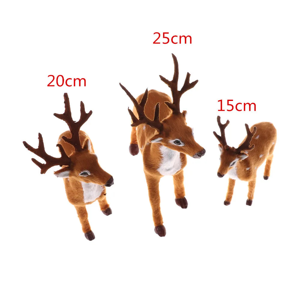 15cm, 20cm, 25cm Christmas Simulation Plush Reindeer Xmas Elk Plush TOY New Year Decorations Oasis Select