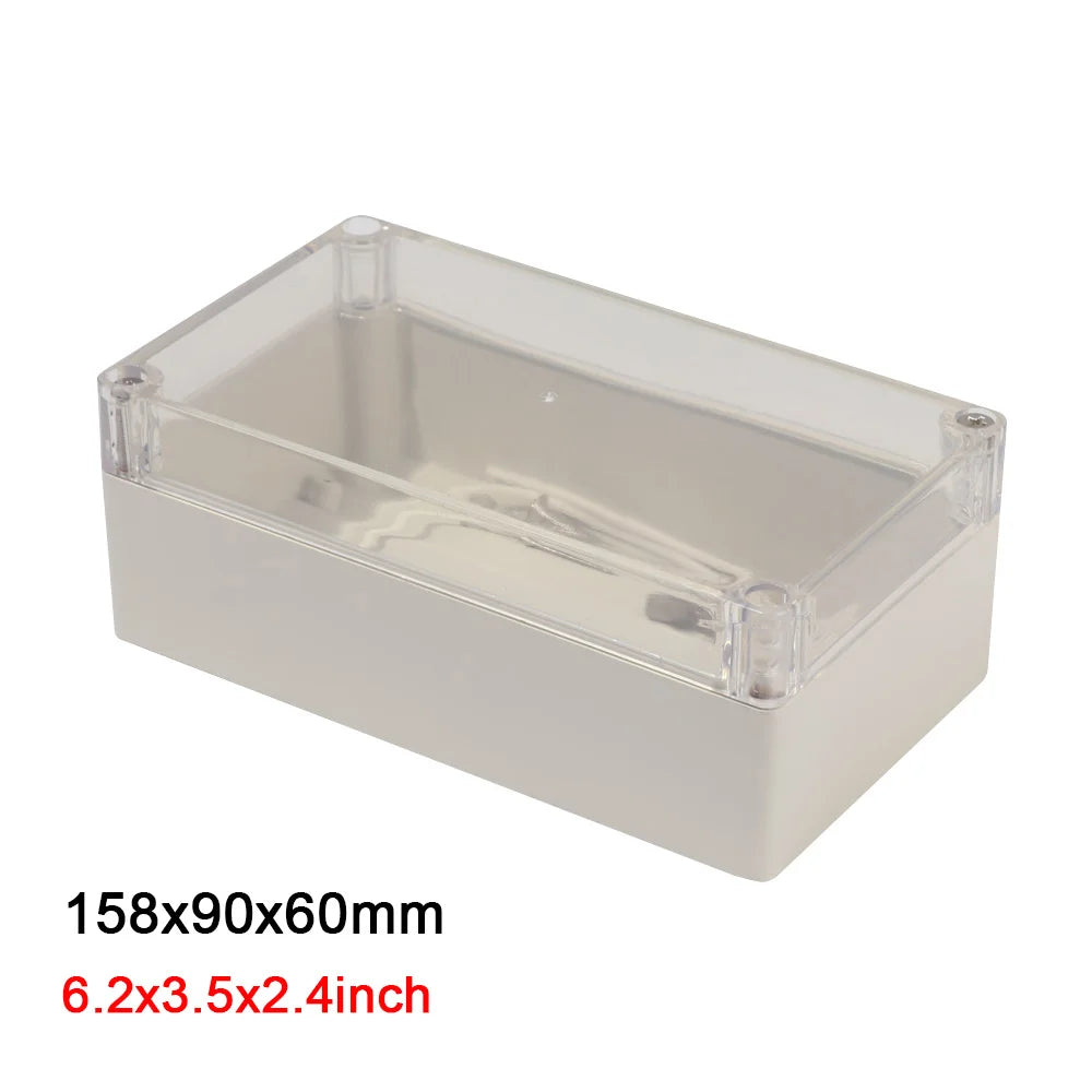 Plastic Junction Box White Waterproof Enclosure Box Electronic Transparent Cover Instrument Housing Case Electrical Project Box Oasis Select 158x90x60mm