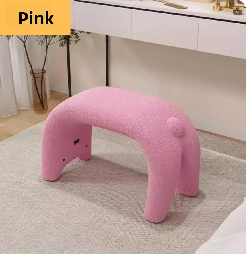 Cat Shoe Change Stool Household Door Shoe Stool Entry Small Stool Sitting Stool Low Stool Sofa Hair Stool Dressing Makeup Stool Oasis Select pink