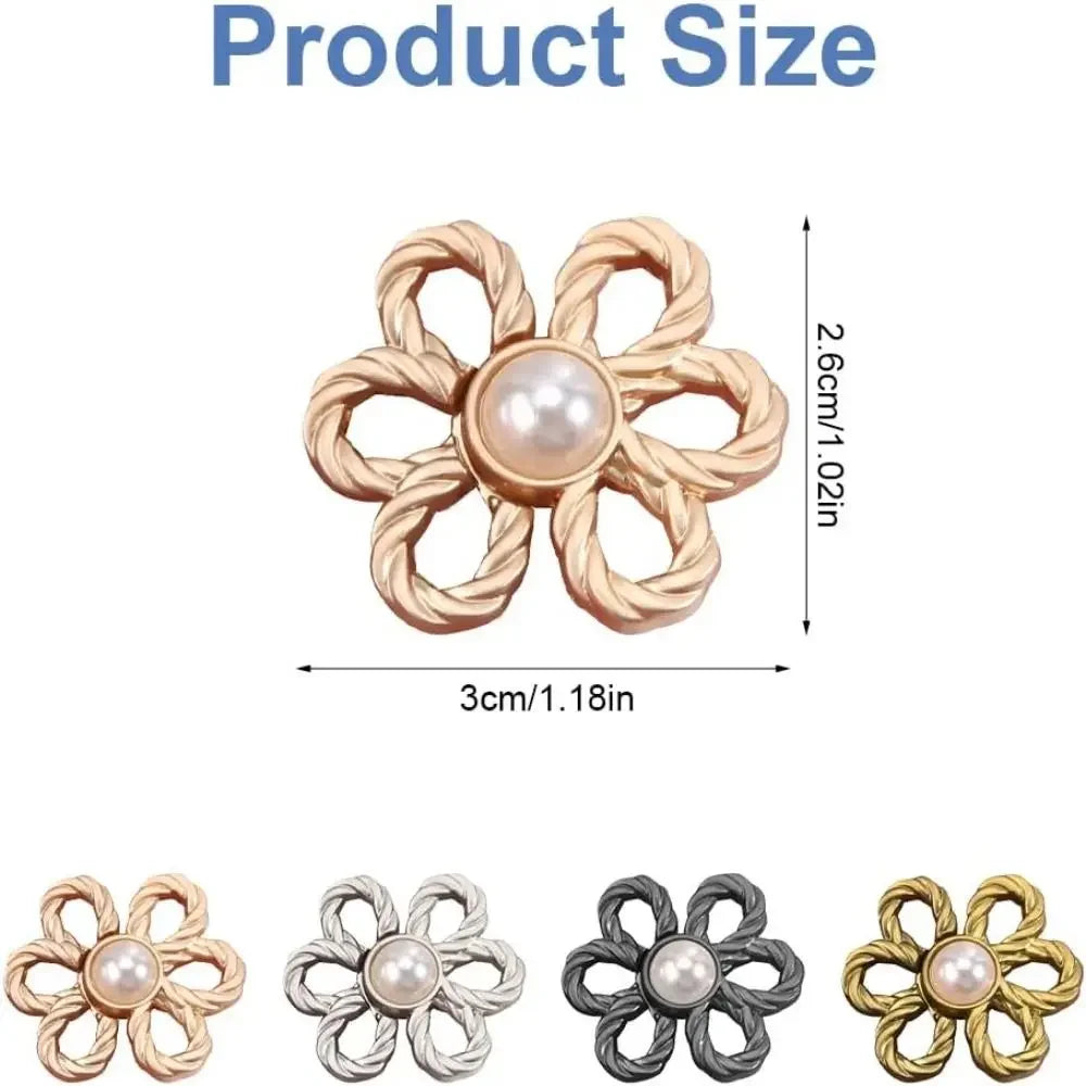 No-Sew Adjustable Waist Clip Button – Flower Buckle for Pants