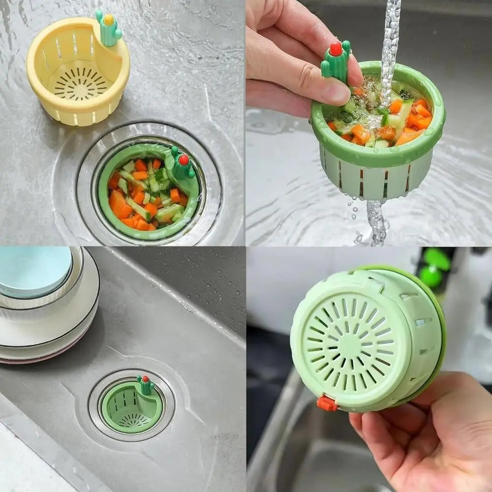 Anti-clogging Cactus Kitchen Sink Drain Strainer Food Waste Catcher Easy Cleaning Sink Drain Basket With Washer Oasis Select
