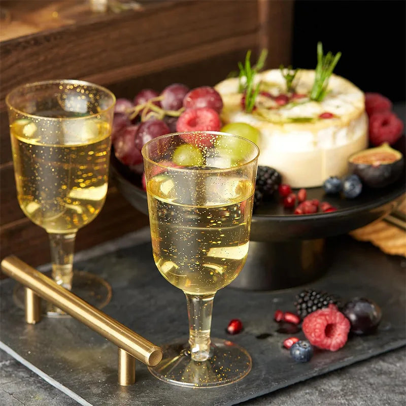 25/50pcs 150ml Disposable Cups Sparkling Champagne Bar Cups Plastic Champagne Clear Toasting Glasses for Weddings Party Oasis Select