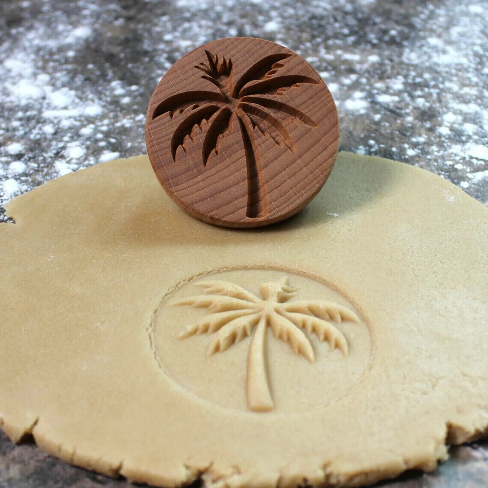 Carving Wood Kitchen Biscuit Mold Carving Cookie Mold Cutter Gingerbread Biscuit Crisp Cake Mold Cookie Stamp Oasis Select Coconut tree