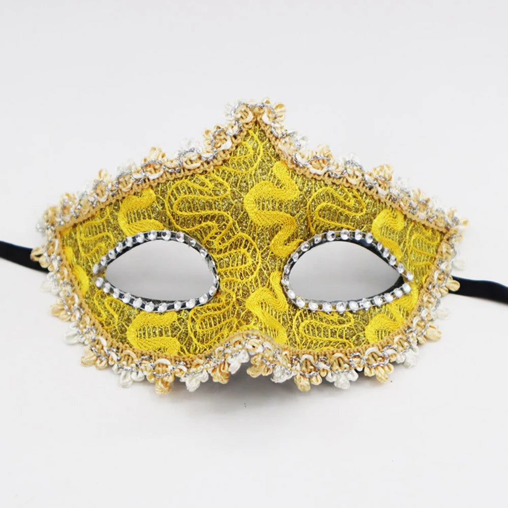 Adult Half-Face Mask Retro Half Face Masks Venetian Party Beauty Princess Mask Prop Halloween Christmas Masquerade Ball Decor Oasis Select Gold