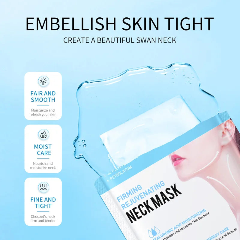 SADOER Hyaluronic Acid Collagen Neck Mask – Firm & Brighten Neck Sheet Mask Oasis Select