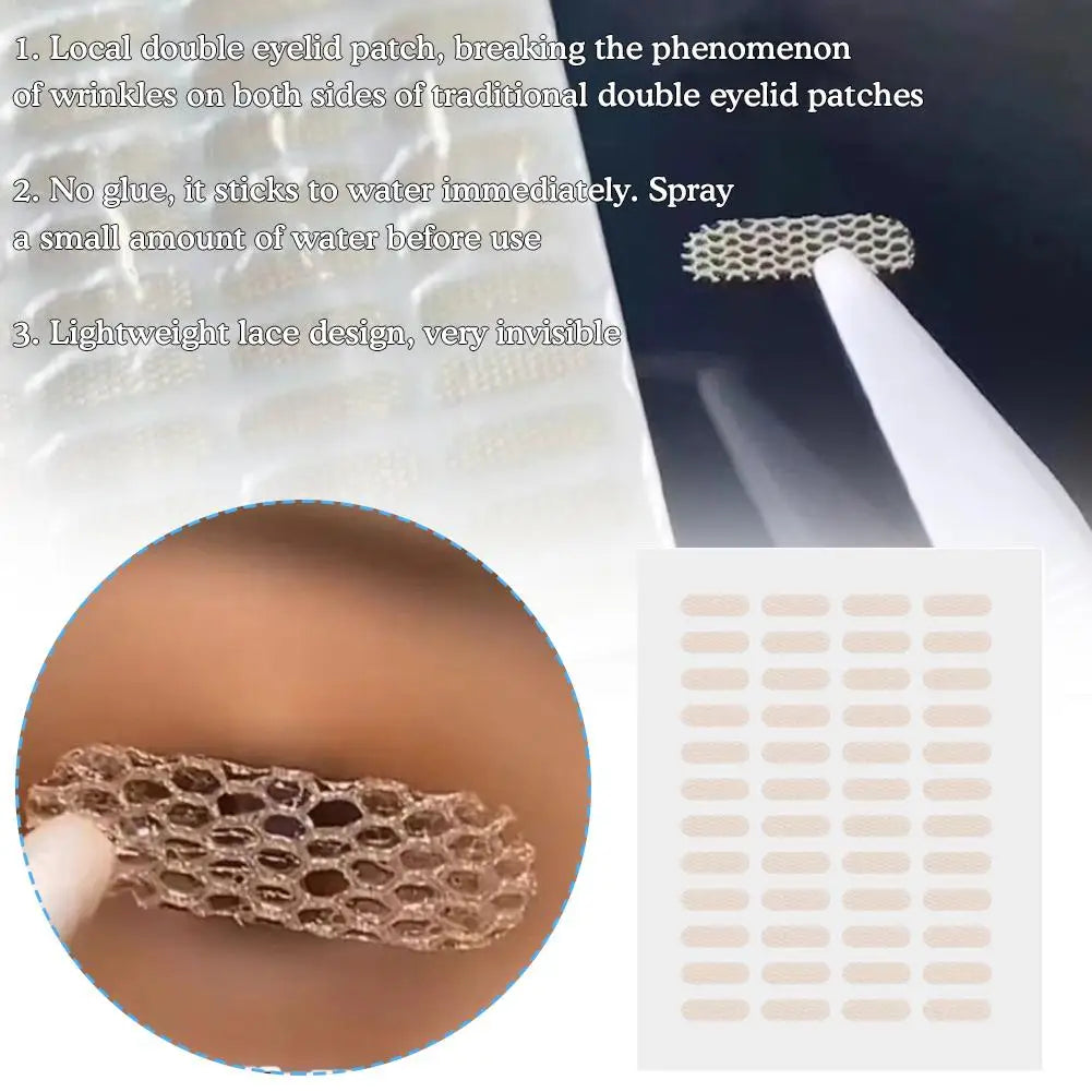 Natural Eye-Lift Mesh-Lace Transparent Invisible Self-adhesive Eyelid Tapes Stickers Women Invisible Double-fold Eyelid Stickers Oasis Select