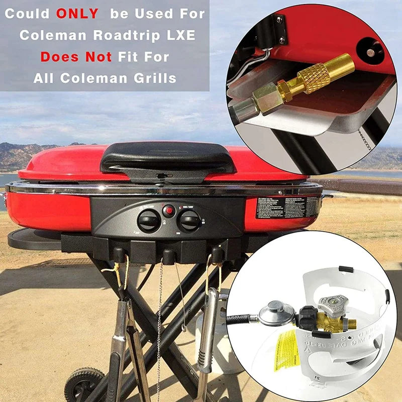 5Ft Propane Adapter Hose And Regulator Replacement Kit For Coleman Roadtrip Grills,QCC1 Low-Pressure Propane Adapter Oasis Select