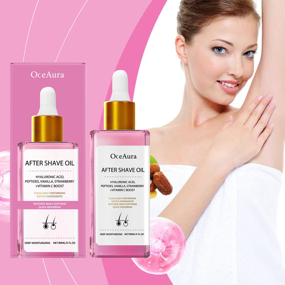 Strawberry Vanilla After Shave Care Oil 90ML Women Smooth Skin Moisturizes Soft Serve Hair removal Shave Oil After Shave Oil﻿ ﻿ Oasis Select