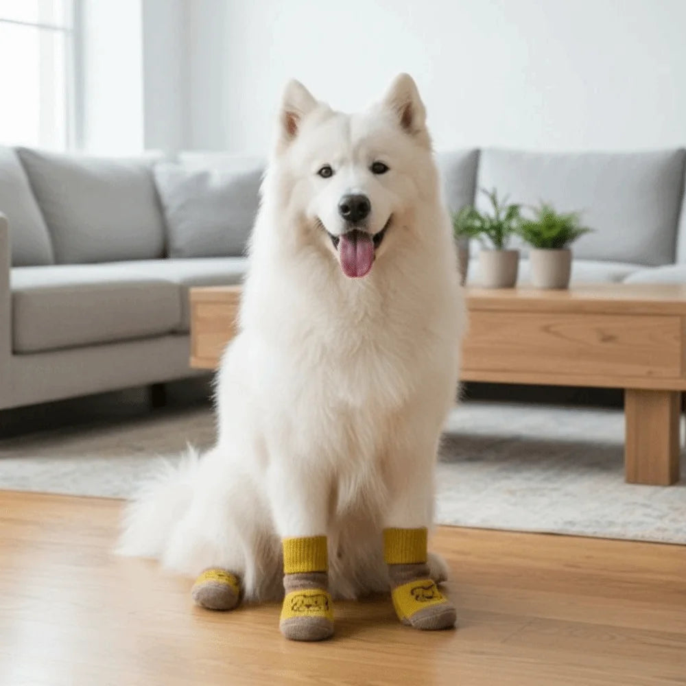 4-Pack Cartoon Anti-Slip Pet Socks for Dogs & Cats | S/M/L