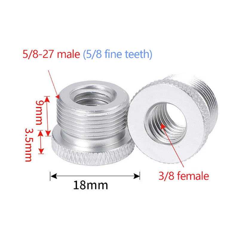 Metal Microphone Stand Conversion Screws 3/8 Female to 5/8 Male Screw Thread Adapter Tripod Screw for Microphone Stable Clip Oasis Select