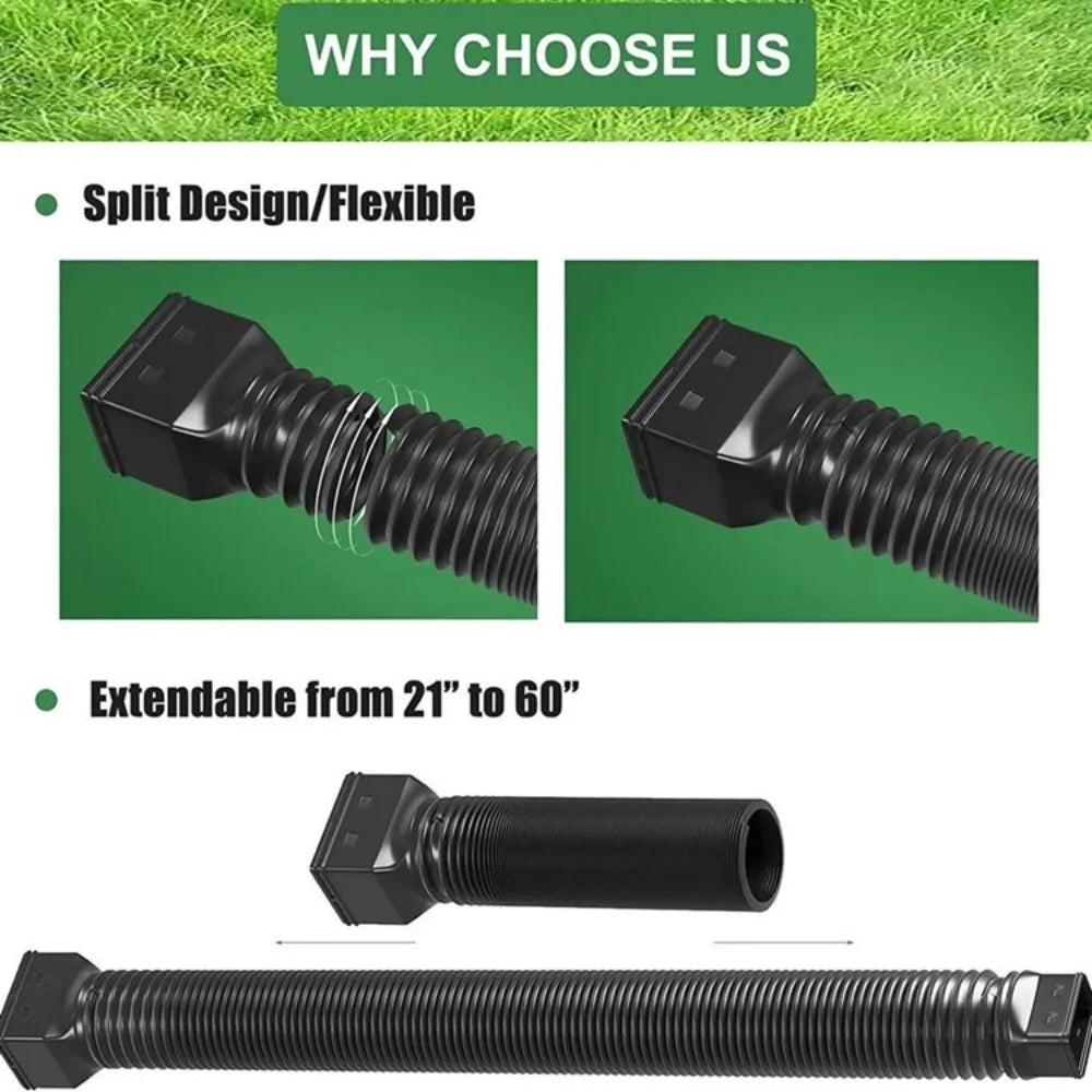 Retractable Rain Gutter Downspout Extensions with Screws Rainwater Drainage Drain Downspout Extender Adjustable Oasis Select