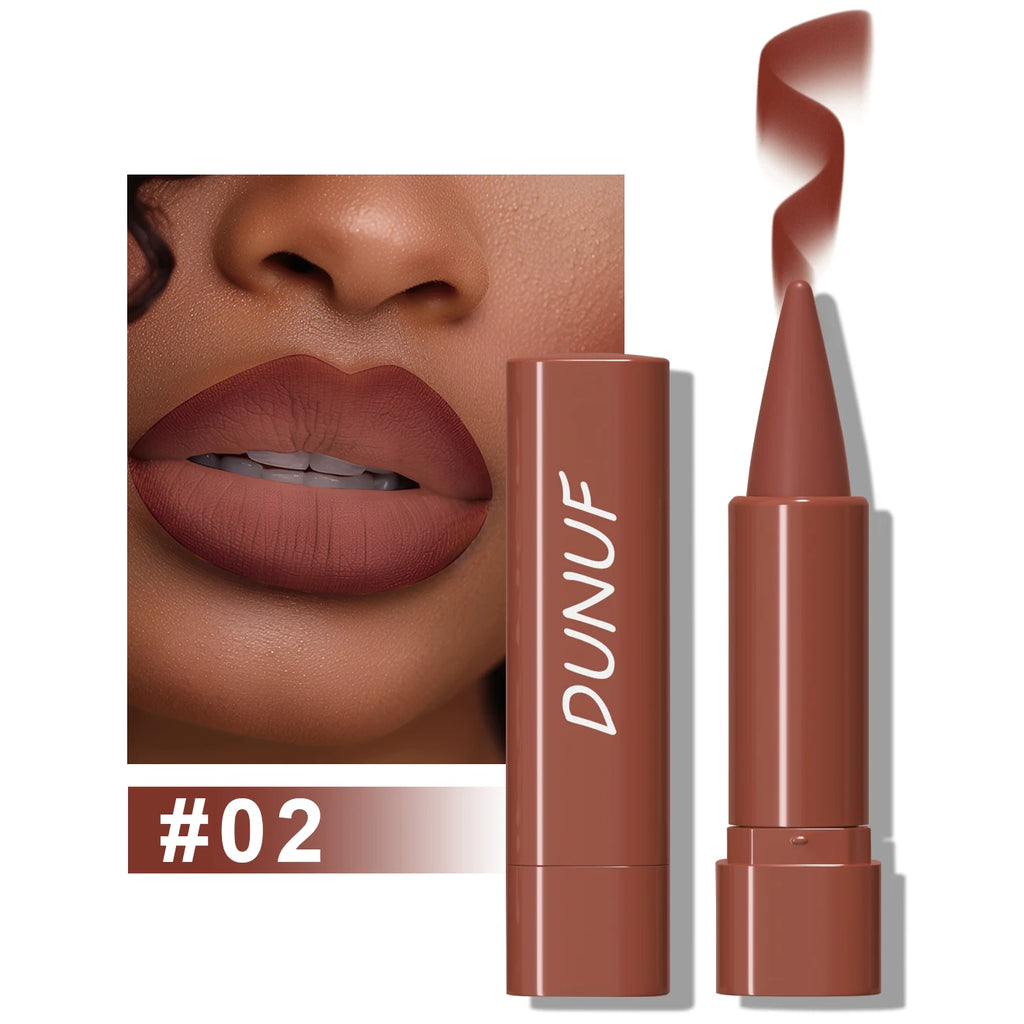 Matte Lip Gloss Lip Liner Lipstick, 1pcs Waterproof Velvet Long Lasting Non-Stick Cup, Nude Y2K Christmas Valentine's Day Gifts Oasis Select 02