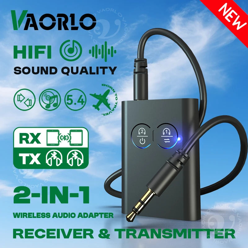 2 in 1 aptX Bluetooth Audio Receiver Transmitter aptX-Adaptive AD/HD/LL AAC 3.5MM AUX HiFi Music Multipoint Wireless Adapter Oasis Select