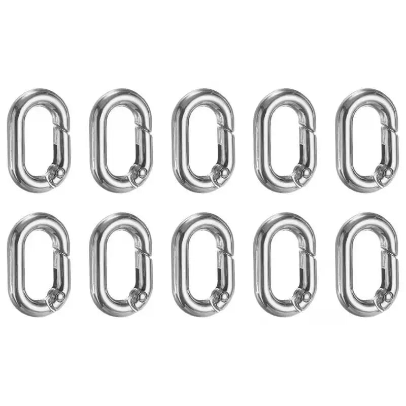 10Pcs Oval Spring Buckle Metal Alloy Design for Bag Strap Keychain Lanyard Adjustment Fastener Accessory Supplies Oasis Select A2