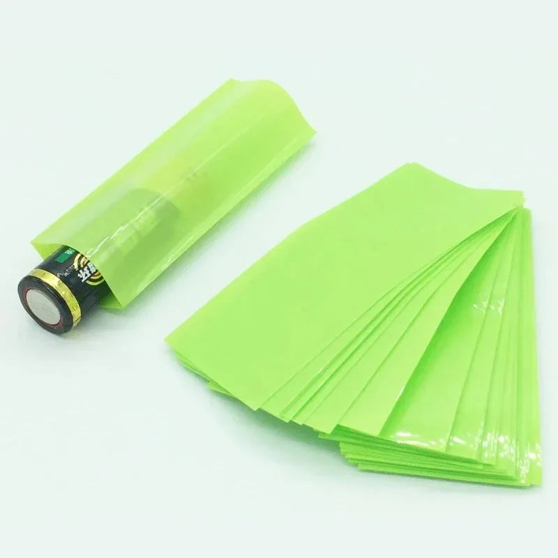 100Pcs Flat PVC Heat Shrink Tubing Battery Wrap For 18650 Lithium Battery Heat Shrink Tube Assorted Kit Self-Adhesive Insulator Oasis Select