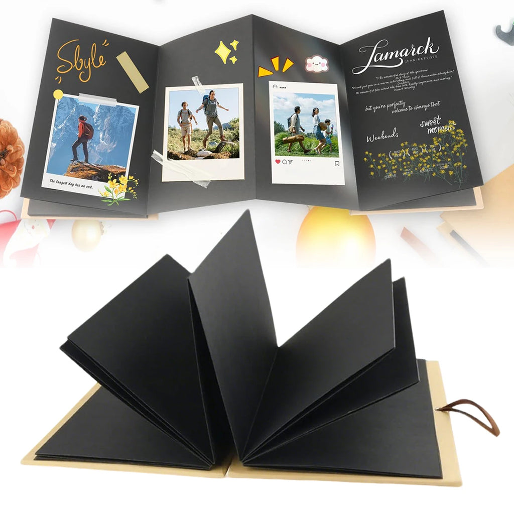 Scrapbook Album Accordion Scrapbook Fold-Out Stand-Up Display for Graduation Anniversary Memories Perfect for metallic markers Oasis Select