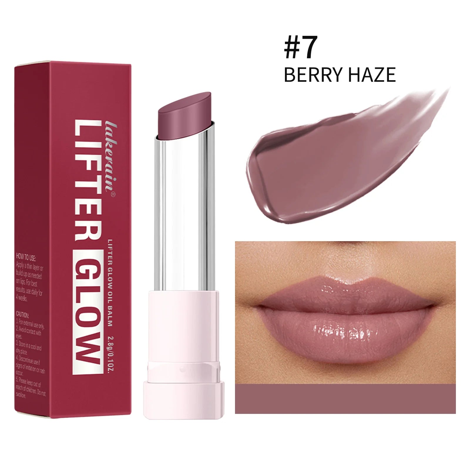 Lifter Glaze Oil Lip Balm with Hyaluronic Acid and Hydrating Oil Blend Lip Balm with 24HRs of Smooth Moisturizing Pink Oasis Select 7BERRY HAZE