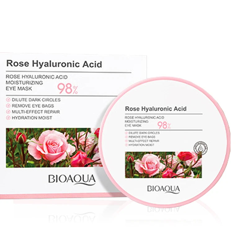 BIOAQUA Rose Hyaluronic Acid Eye Mask – 60 Patches Anti Dark Circles Eye Mask Patches Oasis Select Eye Mask 1 Box